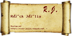 Röck Júlia névjegykártya